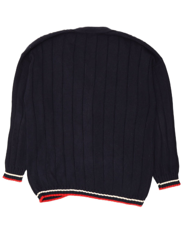 Pulover cardigan pentru bărbați Bennett's IT 56 XL bumbac cu dungi bleumarin