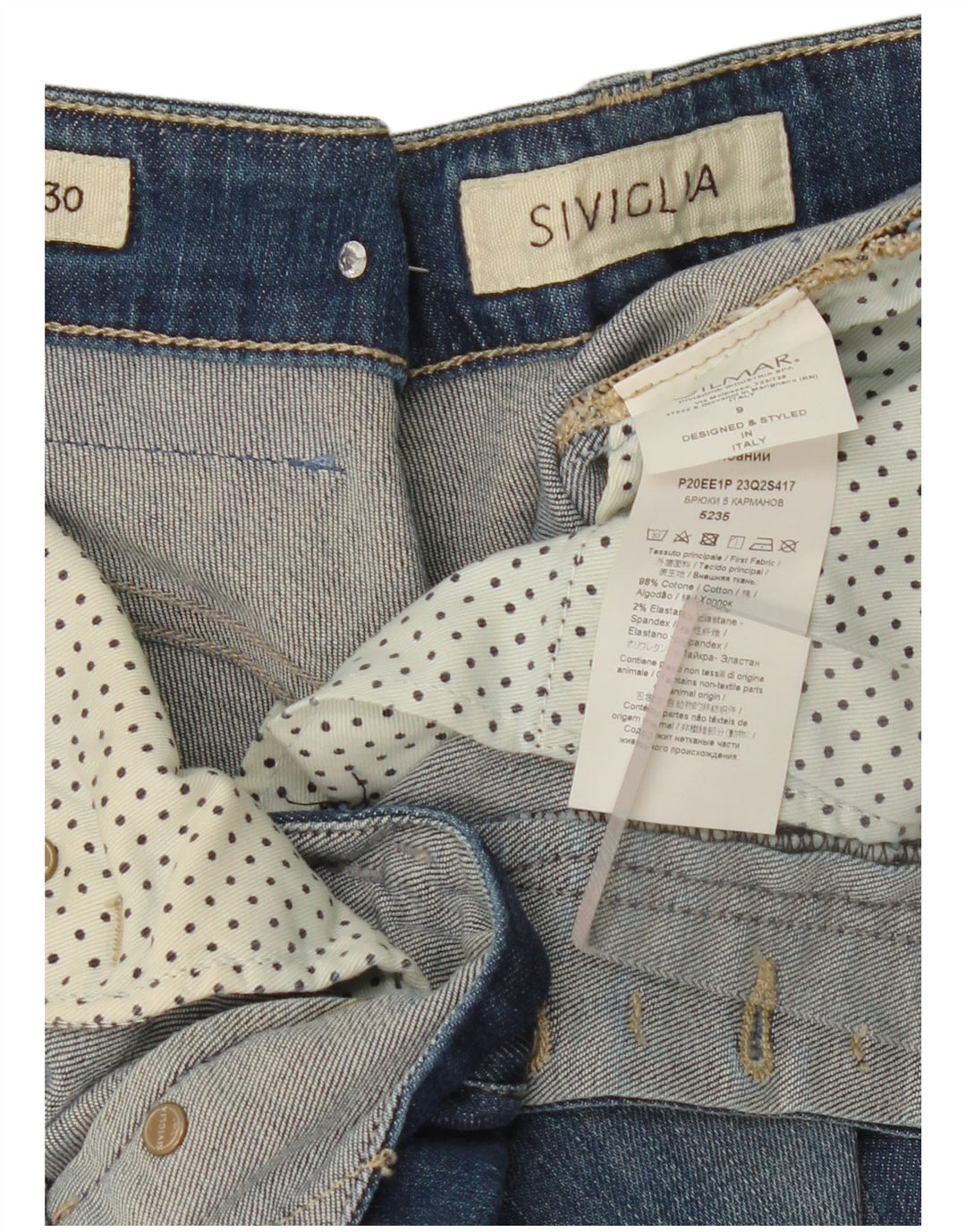 SIVIGLIA Blugi Cropped Femei L30 L26 Bumbac Albastru
