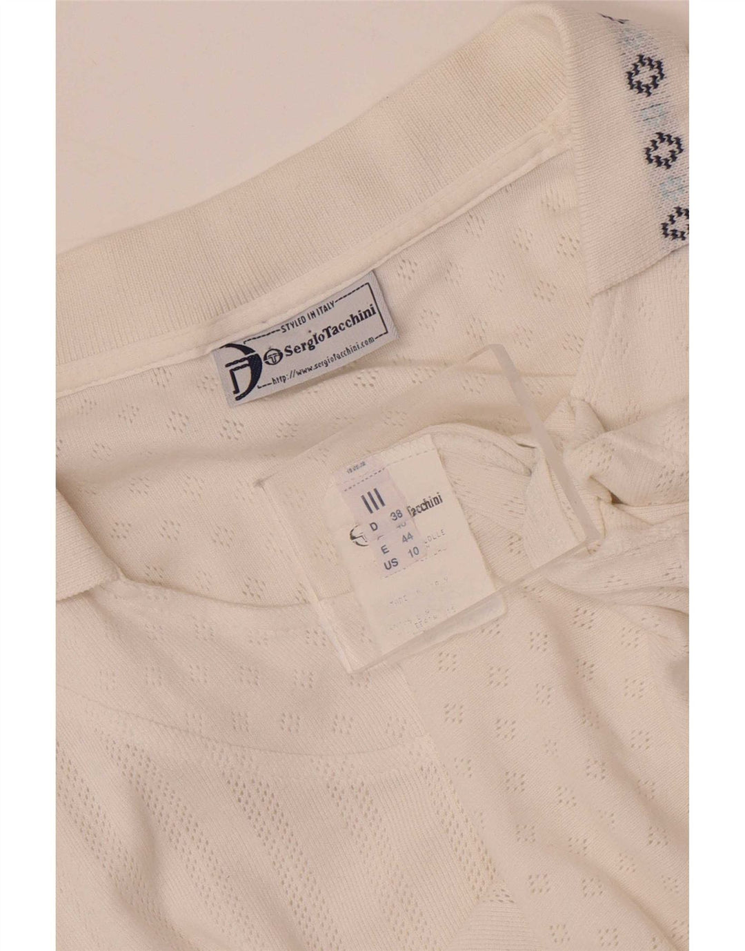 Sergio Tacchini Tricou polo fără mâneci pentru femei EU 38 Medium White Fair Isle