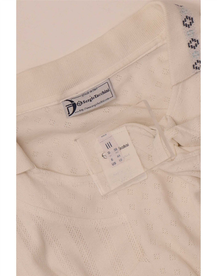Sergio Tacchini Tricou polo fără mâneci pentru femei EU 38 Medium White Fair Isle