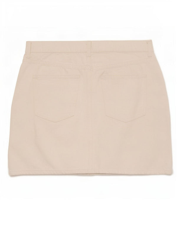 Fusta mini de blugi pentru femei Marks & Spencer UK 14 mare W32 bumbac alb