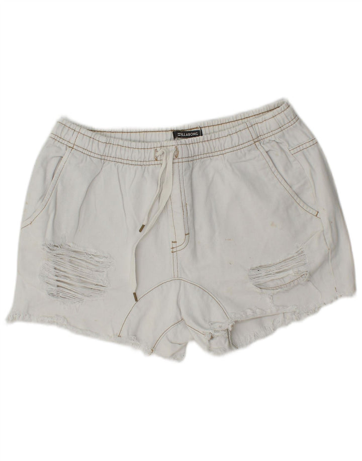 Pantaloni scurți din denim învechit pentru femei Billabong W30 bumbac alb mediu