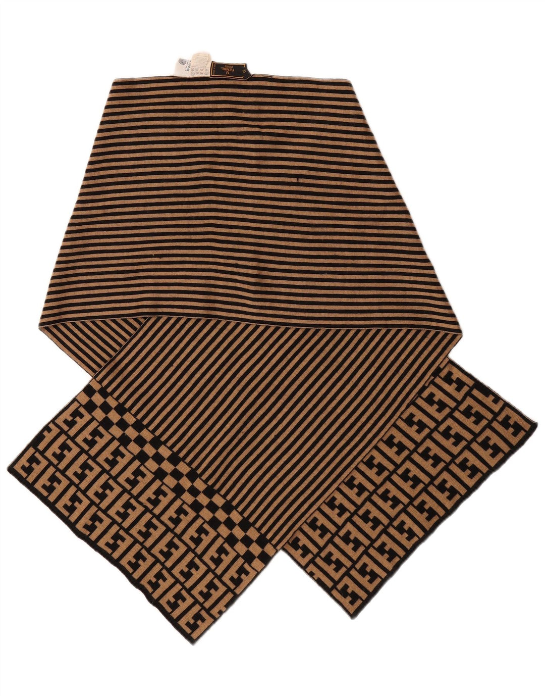 Şal pentru femei Fendi IT 42 Medium Bej Dună Merinos Lână de designer