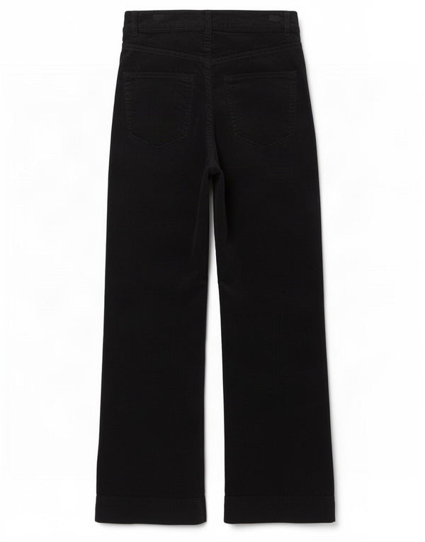 Marks & Spencer Pantaloni Flare din velur pentru femei UK 8 Small W26 L28 Black