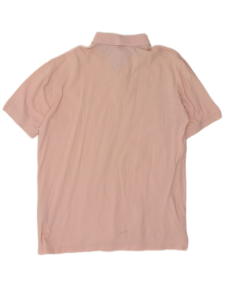 TOMMY HILFIGER Mens Polo Shirt Large Pink Cotton
