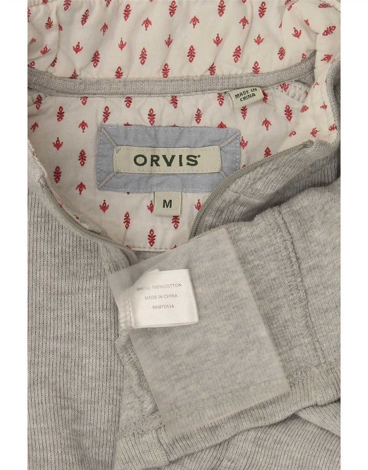 Pulover pentru femei Orvis, cu fermoar, cu gât, UK 14, bumbac, gri mediu