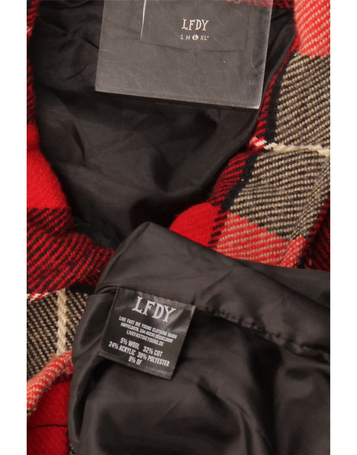 Bomber LFDY pentru bărbați UK 40, lână mare, roșie, cu carouri