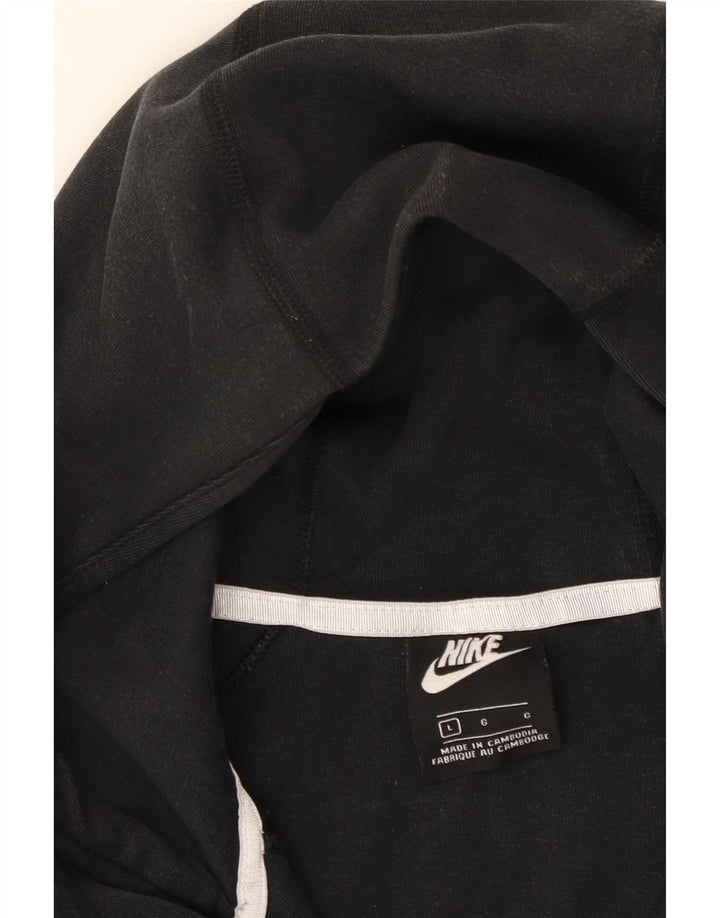 Pulover NIKE pentru femei cu fermoar, UK 16, mare, negru, bumbac