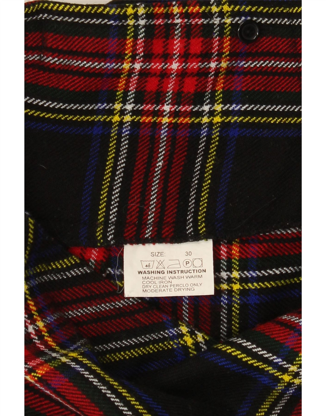 Fusta Mini Wrap Vintage pentru femei W30 Medium Bleumarin Plaid Acrilic