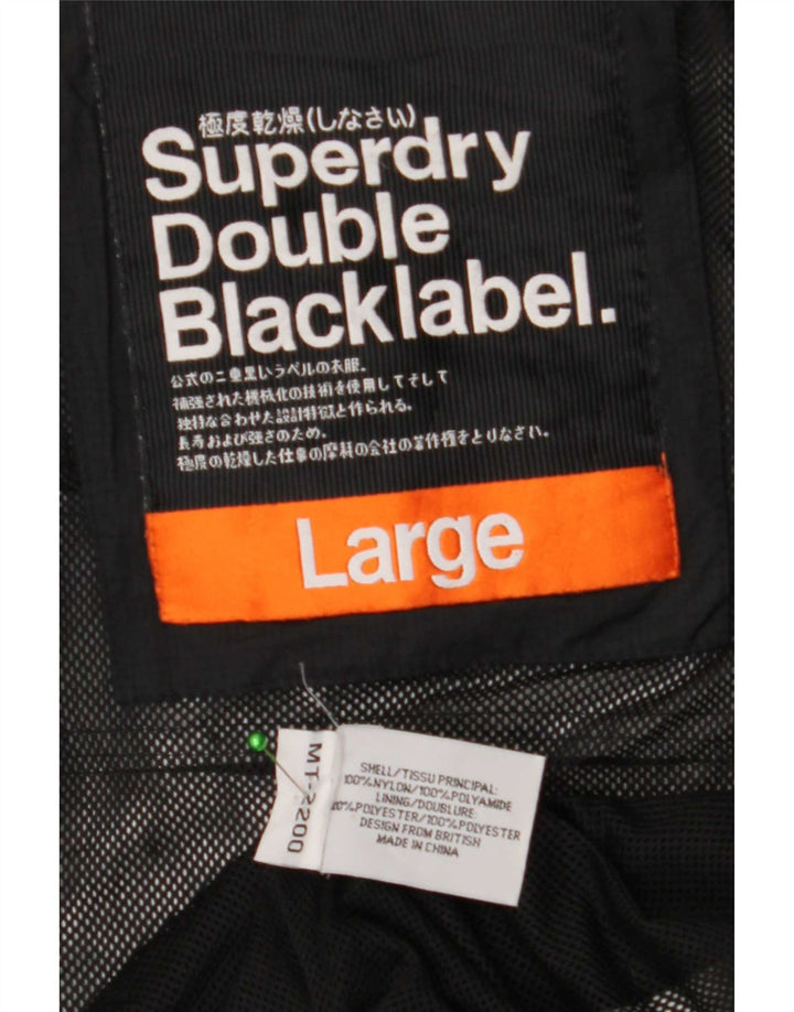 Jachetă de ploaie Superdry pentru femei UK 16, mare, neagră, poliamidă
