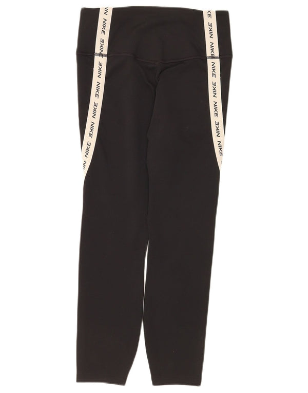 Leggings Nike Dri Fit Graphic Capri pentru femei UK 10 Mici, negru, color block