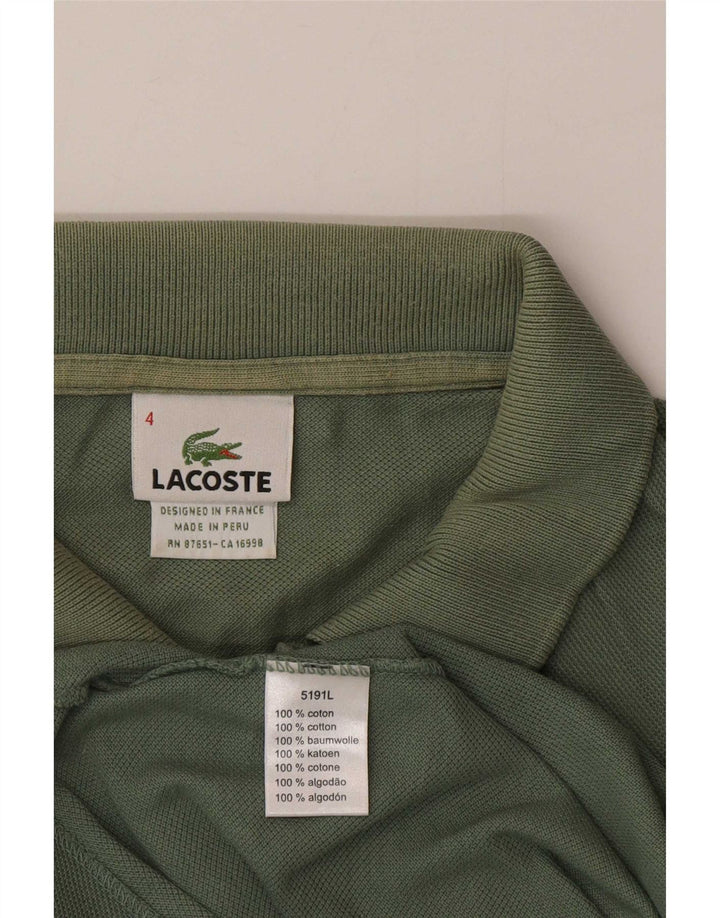 Tricou polo Lacoste pentru bărbați, mărimea 4, bumbac verde mediu