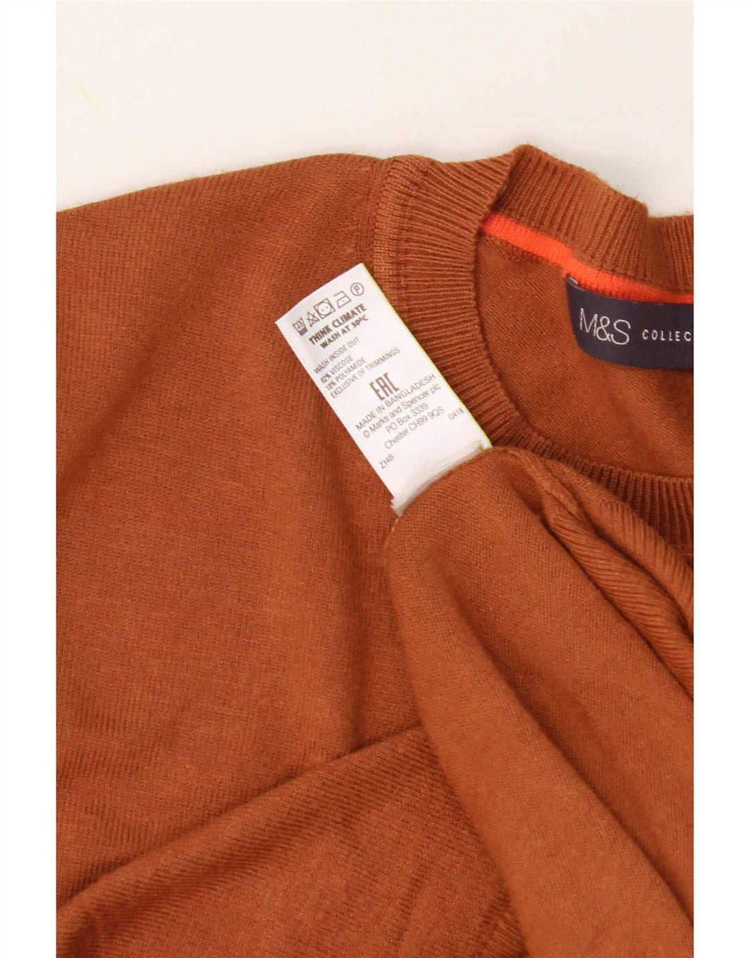 Pulover pentru femei Marks & Spencer cu decolteu triplu UK 12 maro mediu