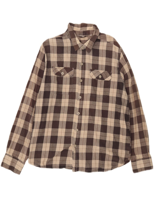 Cămașă de flanel pentru bărbați Mountain Warehouse 2XL, bumbac cu carouri maro