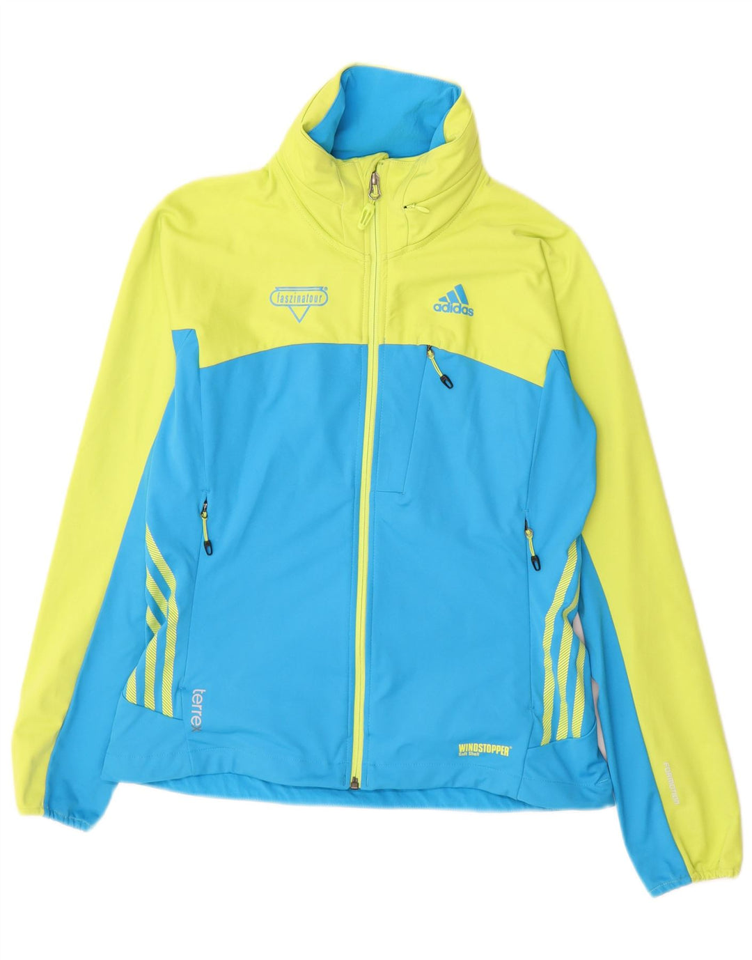 Jachetă de top pentru trening Adidas Terrex pentru femei UK 10 Small Green Colorblock