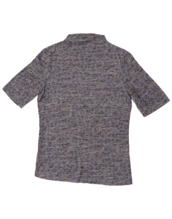 Tricou pentru femei Marks & Spencer Top UK 12 Medium Blue Animal Print Viscoza