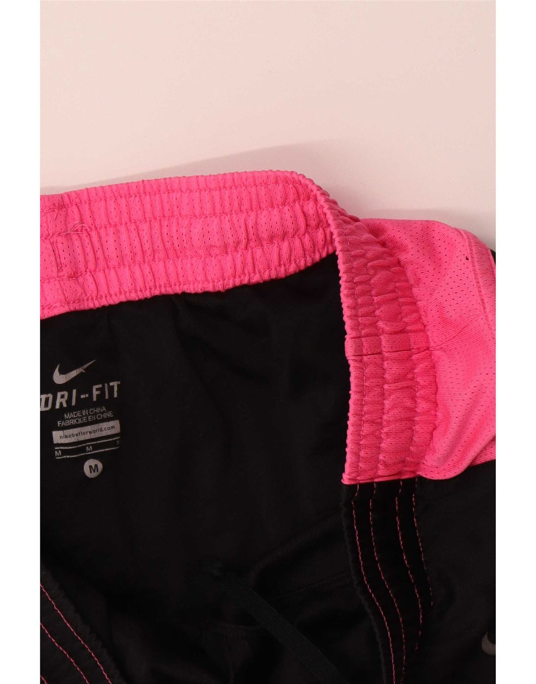 Pantaloni scurți sport Nike Dri Fit pentru femei UK 12 Medium Black Colorblock Poliester