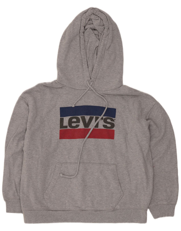 Pulover cu glugă supradimensionat cu grafic Levi's pentru femei UK 14, mare, gri pete
