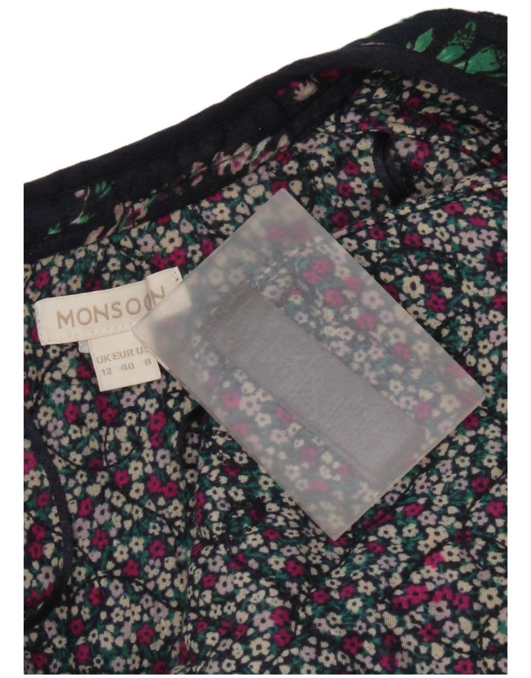 Jachetă Blazer deschisă pentru femei Monsoon UK 12 Medium Bluemarin Floral Bumbac