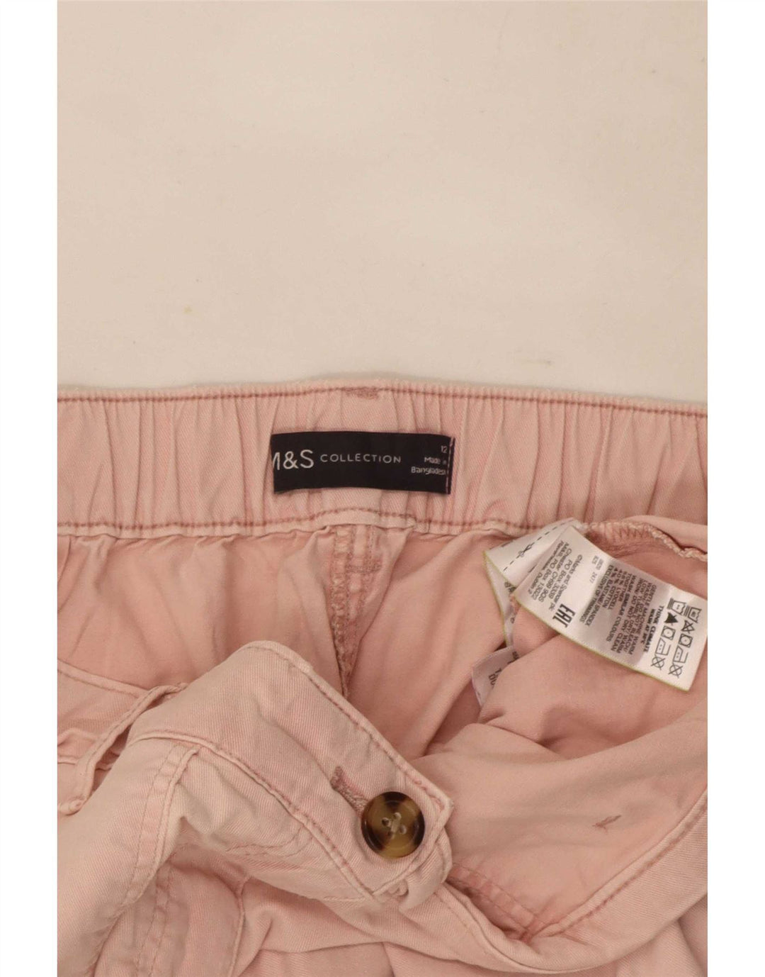 Marks & Spencer Pantaloni cargo crop pentru femei UK 12 Medium W30 L26 Roz