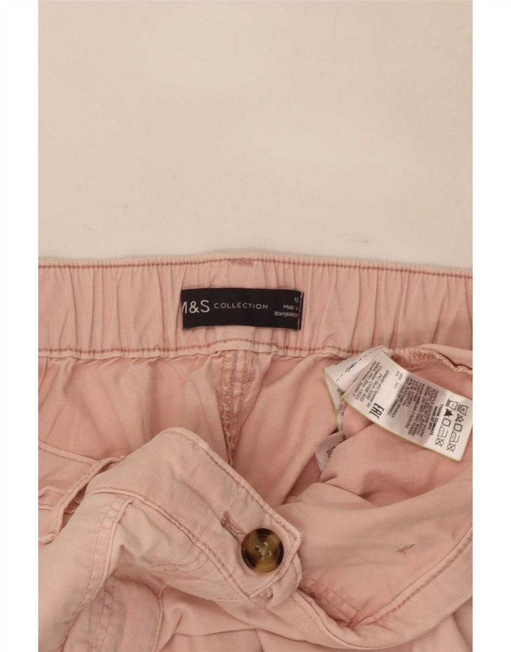 Marks & Spencer Pantaloni cargo crop pentru femei UK 12 Medium W30 L26 Roz