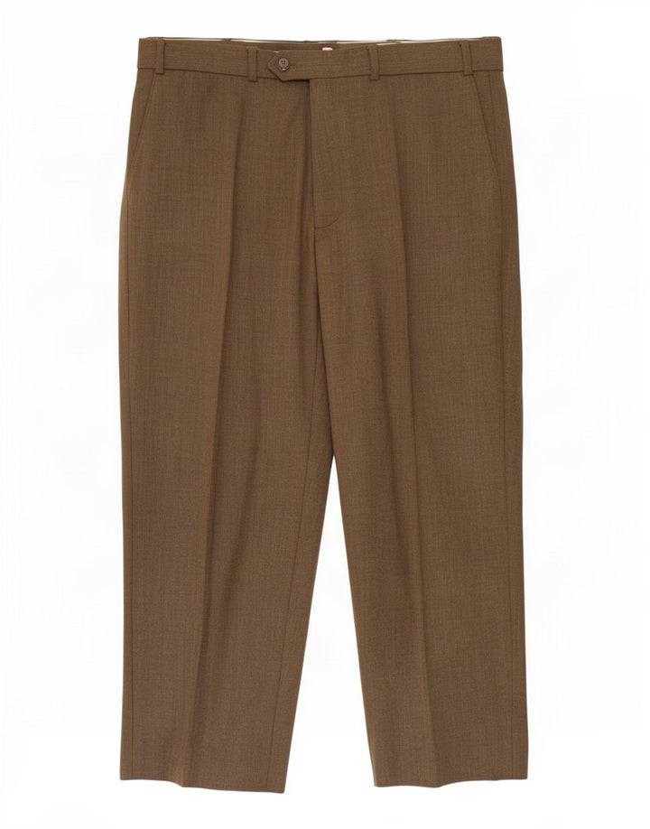 Marks & Spencer Pantaloni de costum pentru bărbați L38 L29 Kaki Poliester