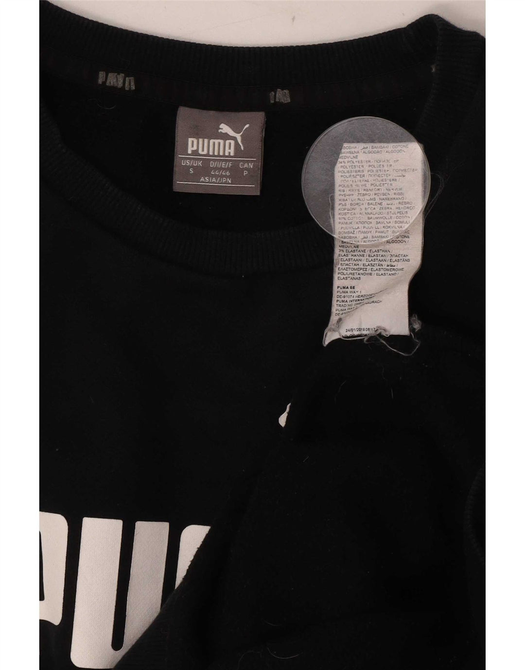 Pulover grafic pentru bărbați Puma, bumbac mic, negru