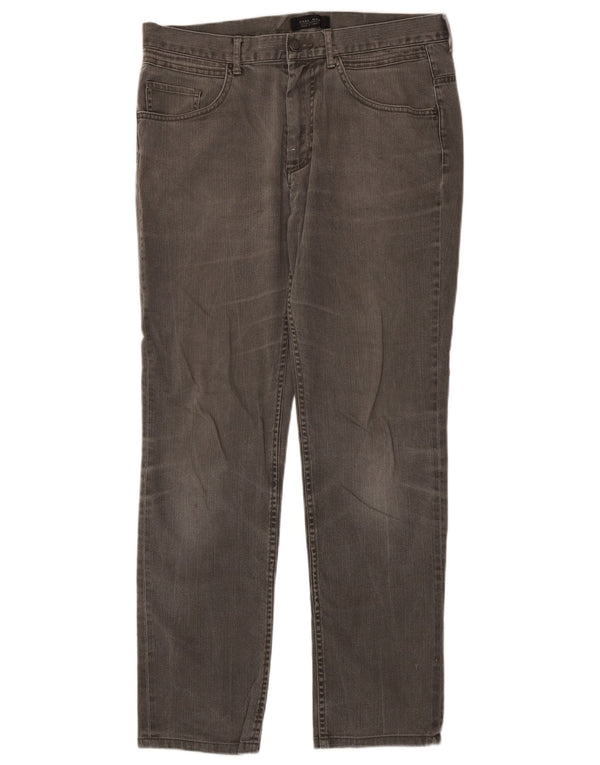 Blugi drepți pentru bărbați Zara EU 42 Large W32 L31 Gri Bumbac
