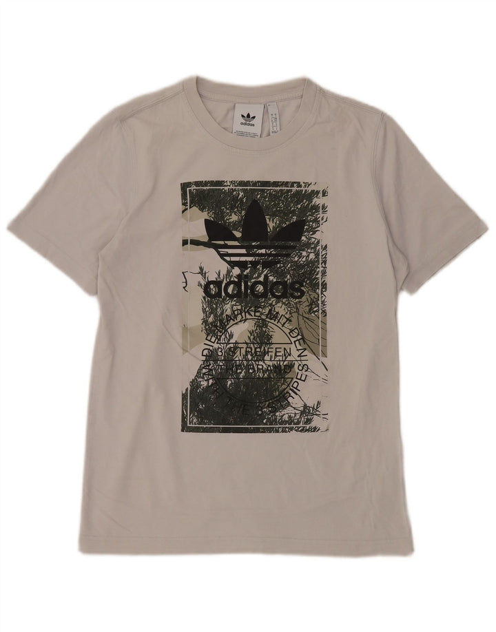 Tricou grafic pentru bărbați Adidas Top mic, alb, bumbac