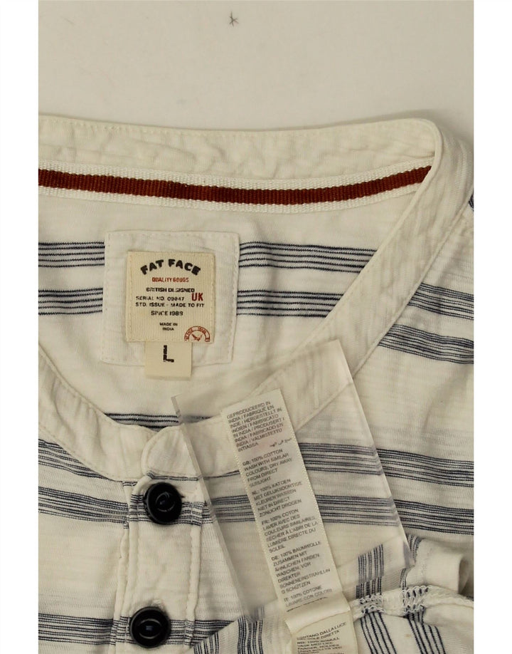 Tricou pentru bărbați Fat Face Top mare bumbac cu dungi albe