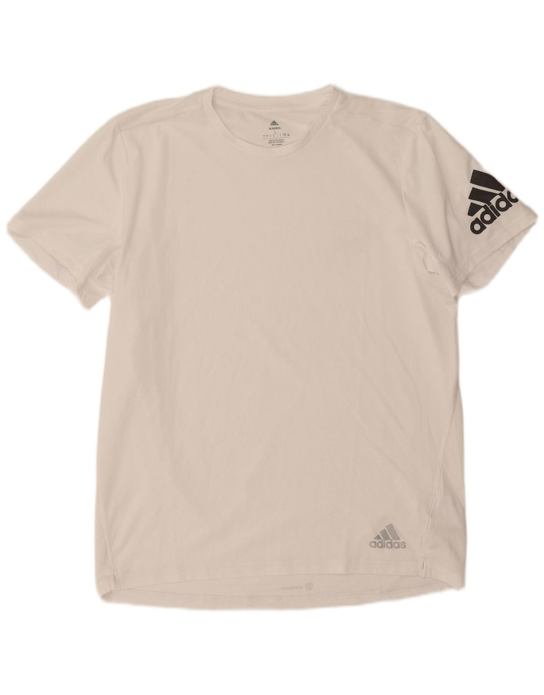 Tricou cu grafic Aeroready Adidas pentru bărbați Top mare din poliester alb