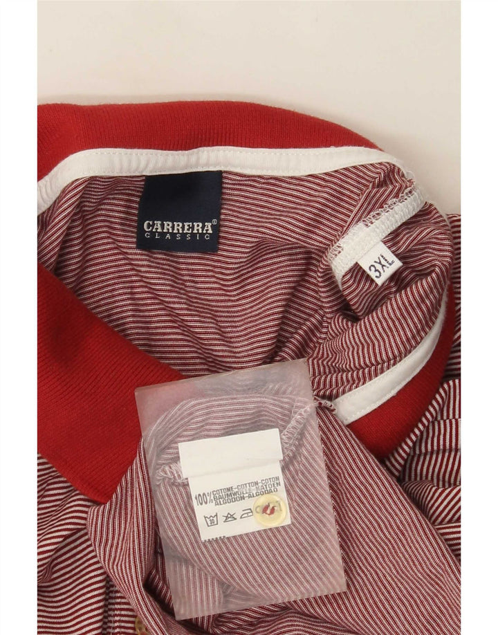 Cămașă polo pentru bărbați Carrera 3XL bumbac cu dungi roșii