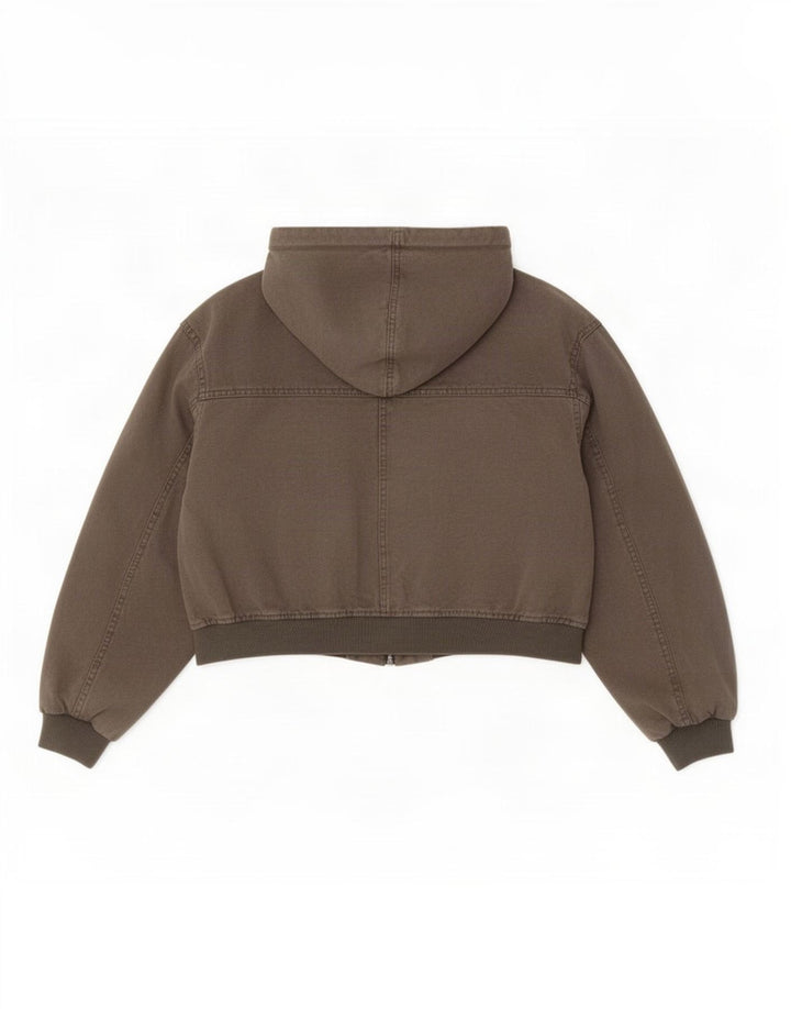 Pull & Bear pentru femei Pacific Republic Crop Bomber Jacket UK 14 Medium Khaki