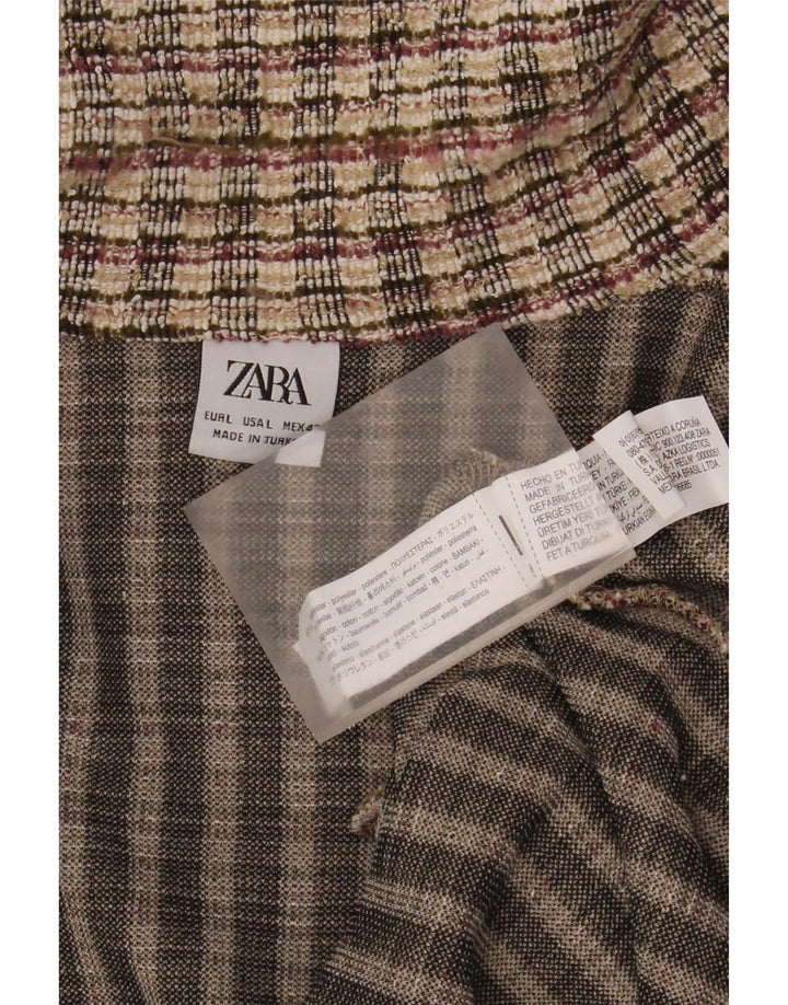 Pulover cardigan pentru bărbați Zara, mare, în carouri, bej, poliester