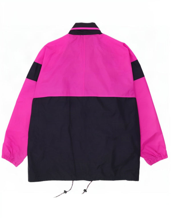 Jachetă de ploaie cu glugă vintage pentru bărbați UK 42 XL roz poliamidă color bloc