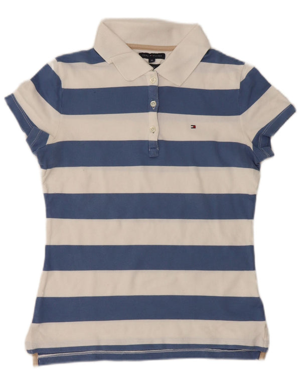 Tricou polo Tommy Hilfiger pentru femei Slim Fit UK 12 Medium White Striped