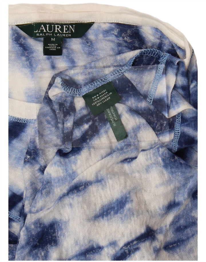 RALPH LAUREN Tricou pentru femei Top UK 14 Medium Blue Tie Dye In