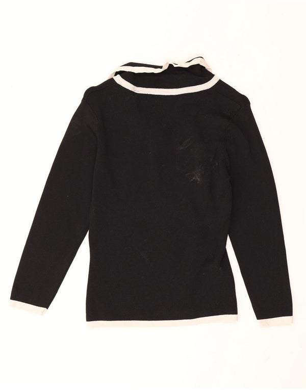 Pulover cardigan cu mâneci 3/4 pentru femei Zara UK 8, mic, negru, bloc de culoare