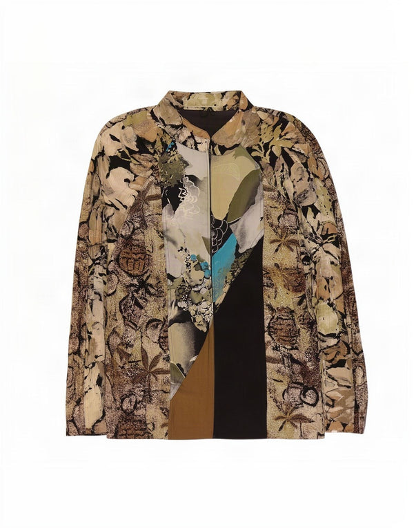 Gerry Weber Jachetă bomber supradimensionată pentru femei EU 40 Medium Kaki Floral Modal