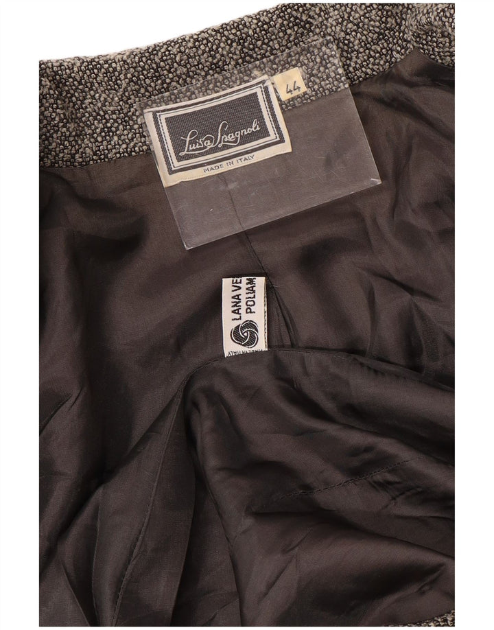 LUISA SPAGNOLI Jachetă Blazer Femei 1 Buton IT 44 Lână Gri Mediu