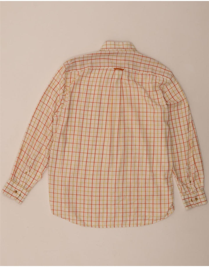 Cămașă Barbour pentru bărbați XL, bumbac cu carouri portocalii