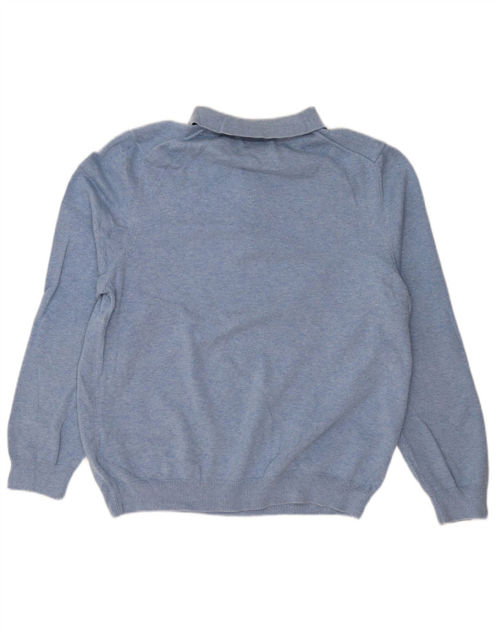 EDDIE BAUER Pulover cu gât polo pentru bărbați, bumbac albastru mediu