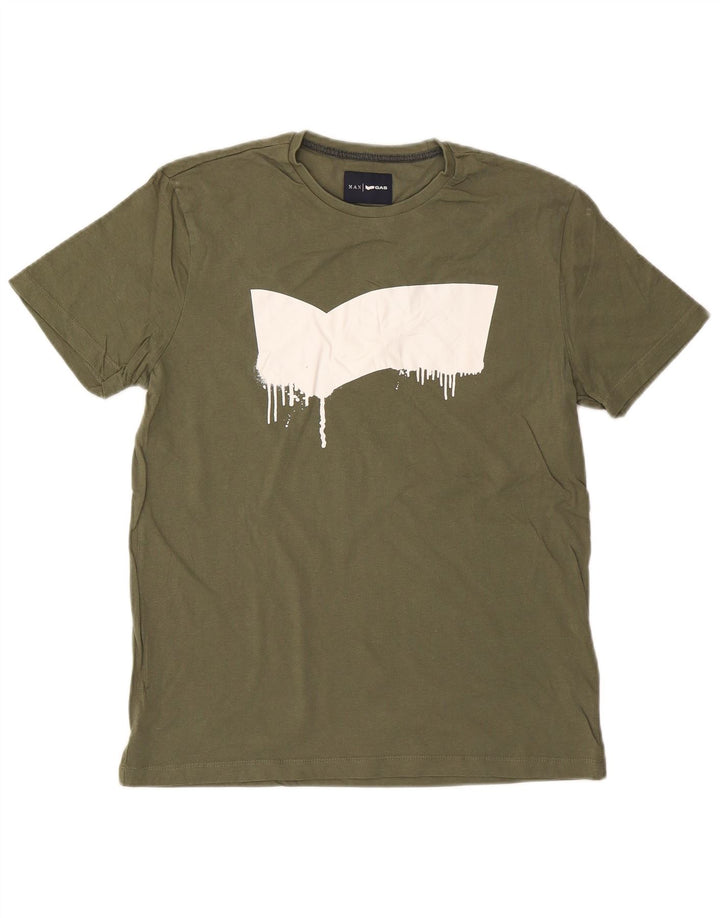 GAS tricou grafic pentru bărbați Top mare bumbac kaki