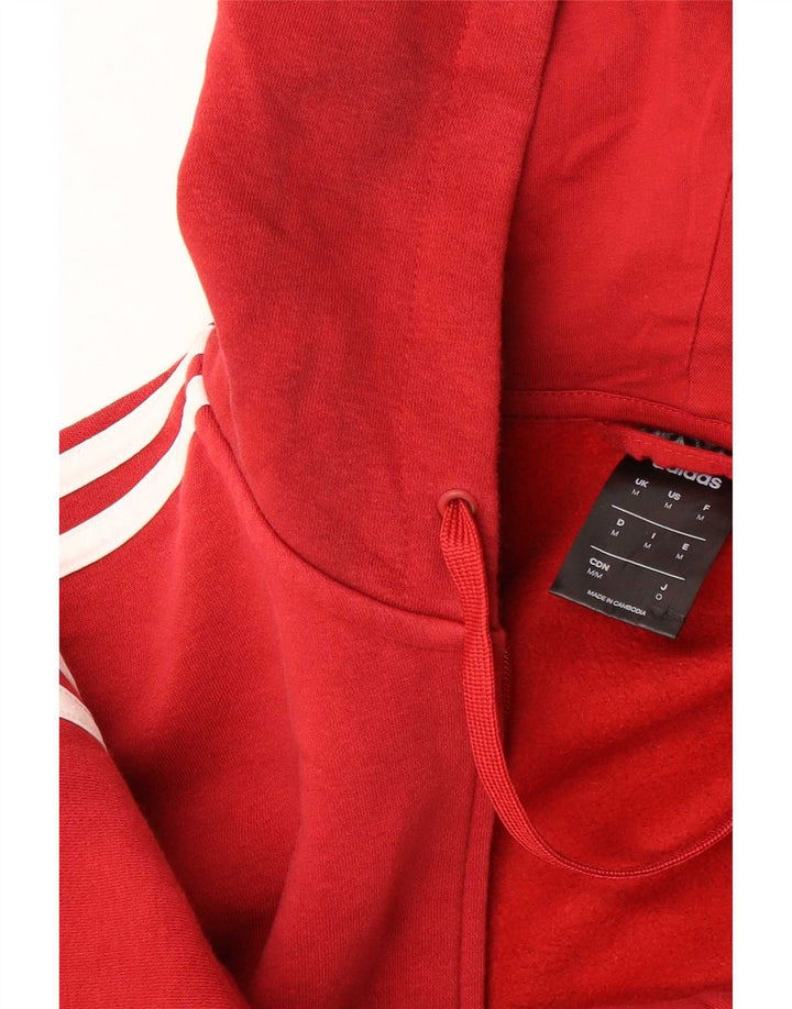 Pulover Adidas pentru bărbați, cu fermoar, bumbac roșu mediu