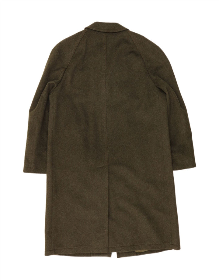VINTAGE Mens Overcoat EU 44 XS Khaki Wool