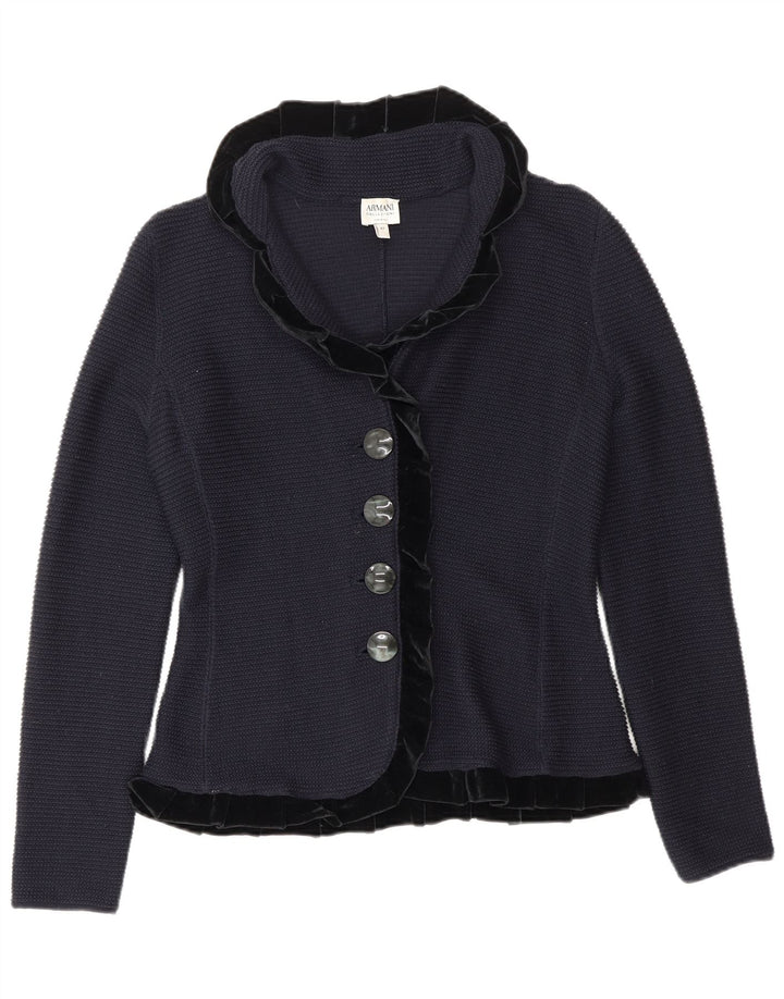 ARMANI Pulover cardigan cu volane în față pentru femei IT 42 Medium Bleumarin