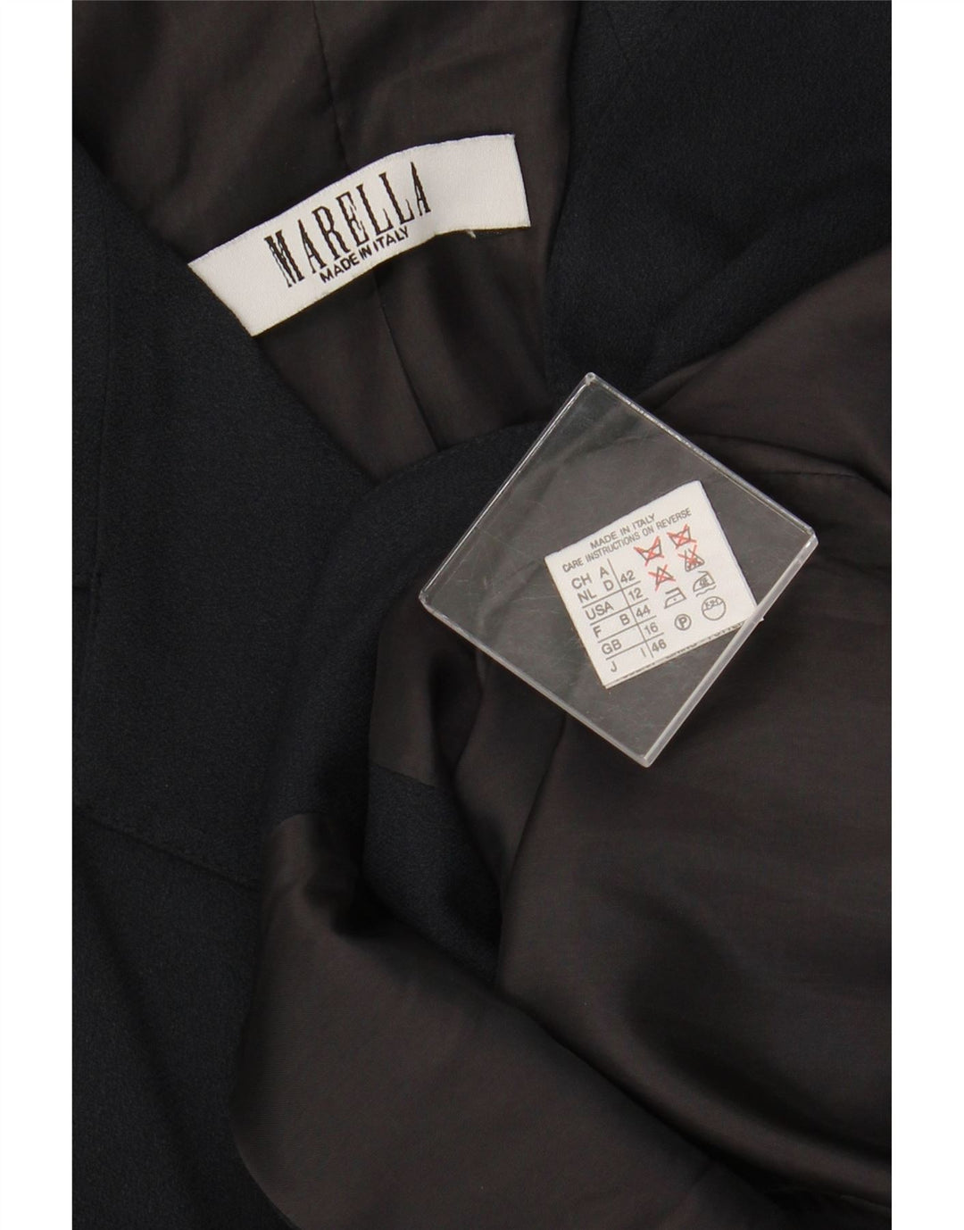 MARELLA Jachetă Blazer pentru femei cu 4 nasturi UK 16 mare, albastru bleumarin, viscoză