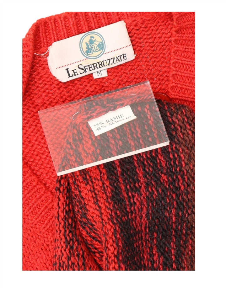 LE SFERRUZZATE Womens Cardigan Sweater UK 14 Medium Red Colourblock