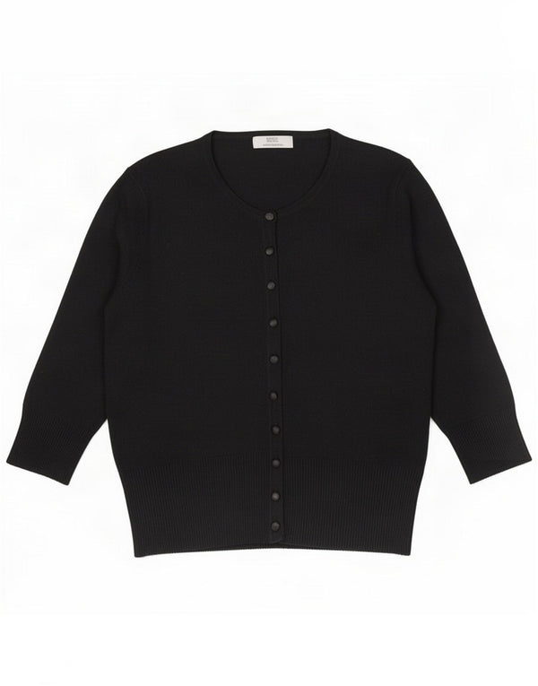 Pulover cardigan pentru femei Marks & Spencer cu mâneci 3/4 UK 14 Medium Negru