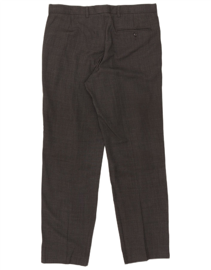 Pantaloni de costum pentru bărbați Marks & Spencer, cu tăiere obișnuită, L34 L31 Lână gri